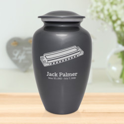 Harmonica Cremation Urn - Gunmetal Gray