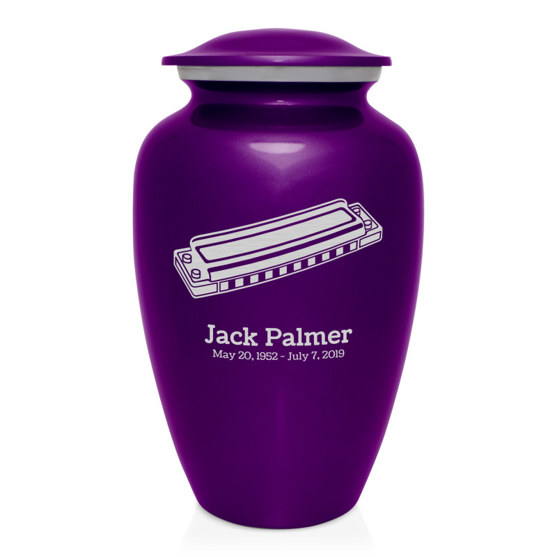 Harmonica Cremation Urn - Purple Luster