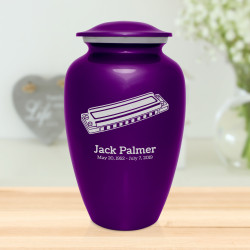 Harmonica Cremation Urn - Purple Luster