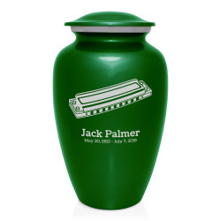 Harmonica Cremation Urn - Shamrock Green