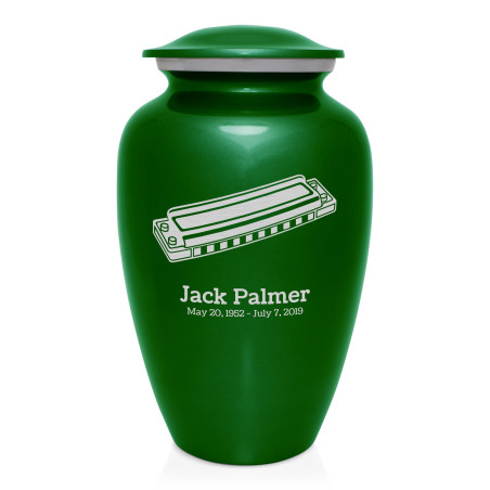 Harmonica Cremation Urn - Shamrock Green