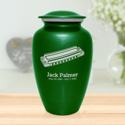 Harmonica Cremation Urn - Shamrock Green