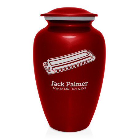 Harmonica Cremation Urn - Ruby Red