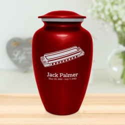 Harmonica Cremation Urn - Ruby Red