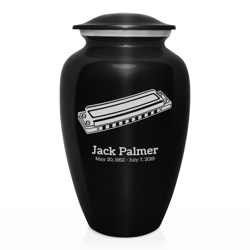 Harmonica Cremation Urn - Jet Black