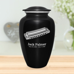 Harmonica Cremation Urn - Jet Black