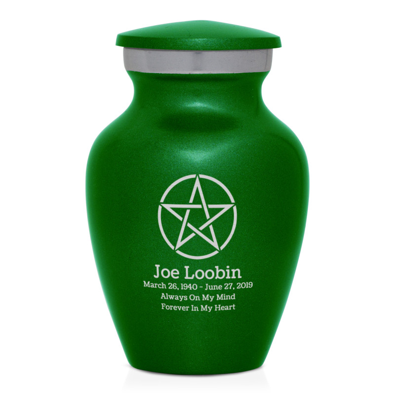 Pentagram Keepsake Urn - Shamrock Green