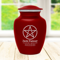Pentagram Sharing Urn - Ruby Red