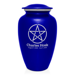 Pentagram Cremation Urn - Midnight Blue