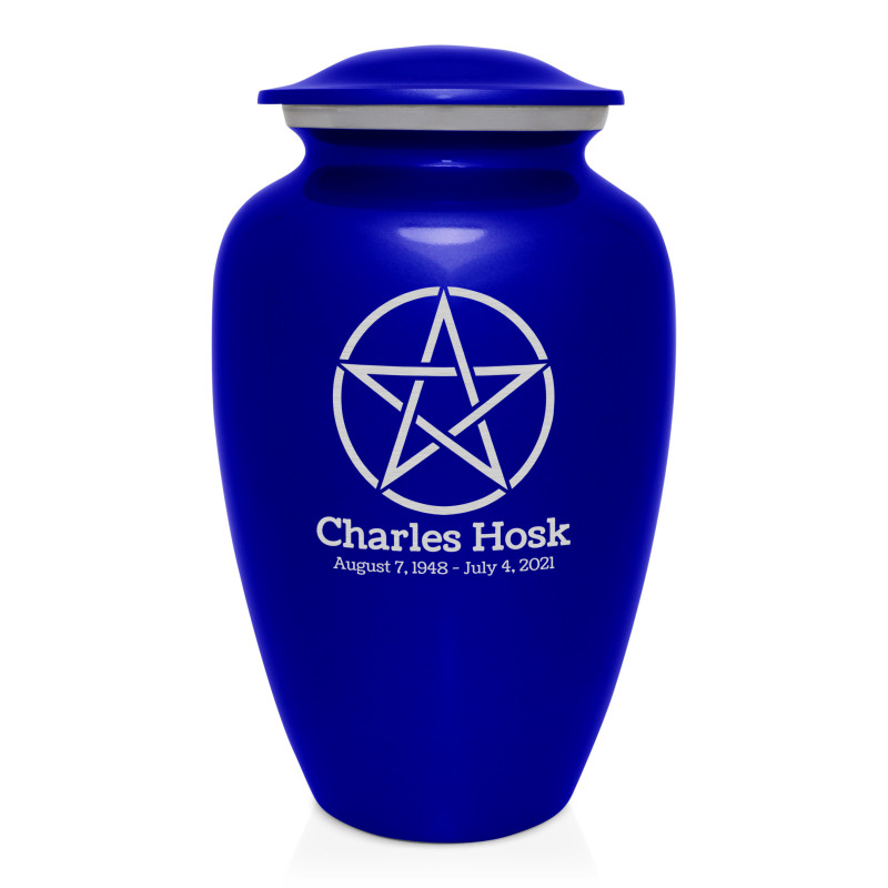 Pentagram Cremation Urn - Midnight Blue