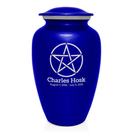 Pentagram Cremation Urn - Midnight Blue