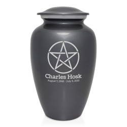 Pentagram Cremation Urn - Gunmetal Gray