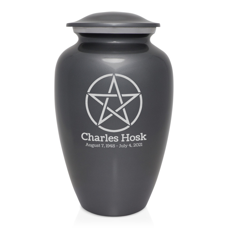 Pentagram Cremation Urn - Gunmetal Gray