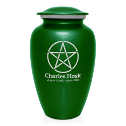 Pentagram Cremation Urn - Shamrock Green