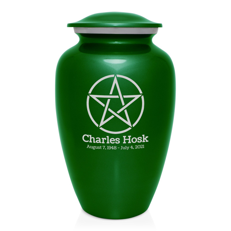 Pentagram Cremation Urn - Shamrock Green