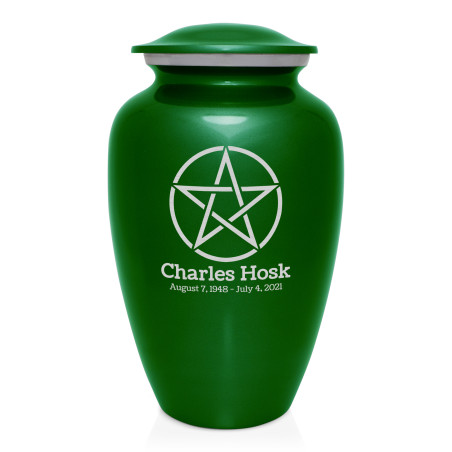 Pentagram Cremation Urn - Shamrock Green