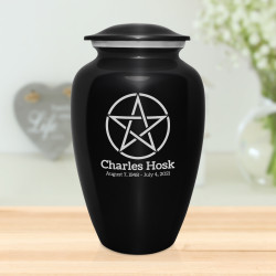 Pentagram Cremation Urn - Jet Black
