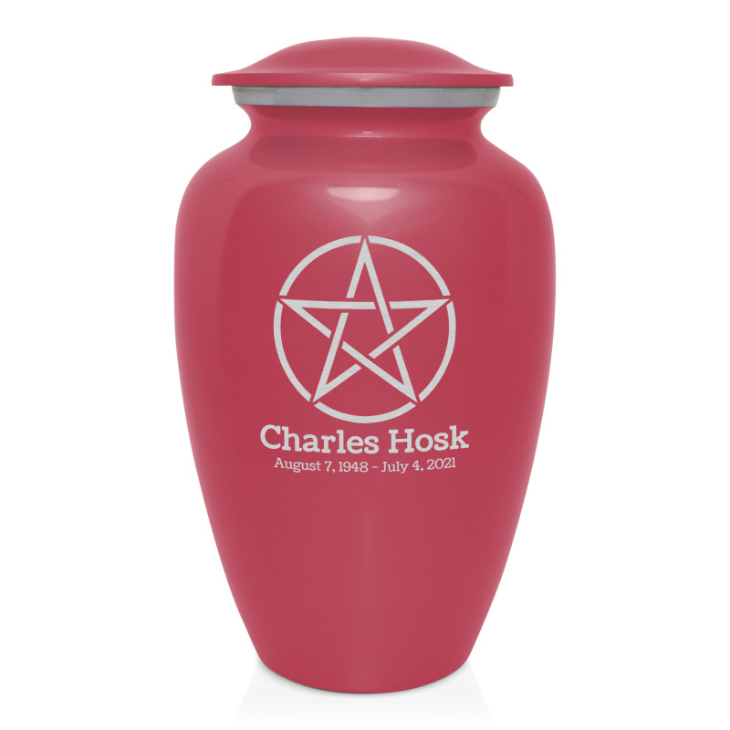 Pentagram Cremation Urn - Rose Pink