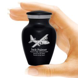 C130 Plane Keepsake Urn - Jet Black
