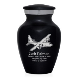 C130 Plane Keepsake Urn - Jet Black