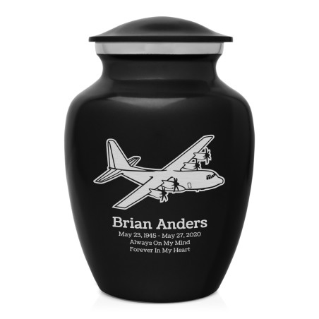 C130 Plane Sharing Urn - Jet Black