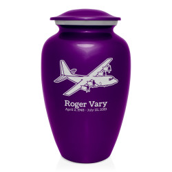 C130 Plane Cremation Urn - Purple Luster