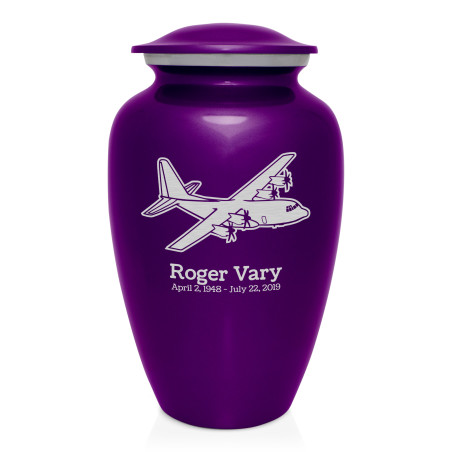 C130 Plane Cremation Urn - Purple Luster