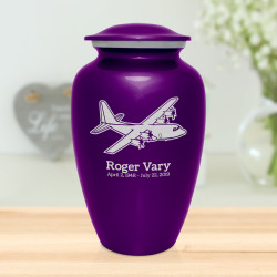 C130 Plane Cremation Urn - Purple Luster