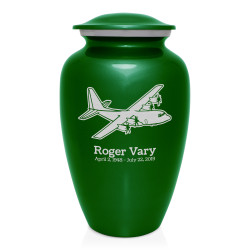 C130 Plane Cremation Urn - Shamrock Green