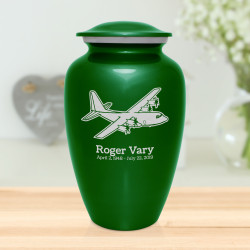 C130 Plane Cremation Urn - Shamrock Green