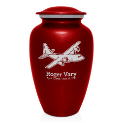 C130 Plane Cremation Urn - Ruby Red