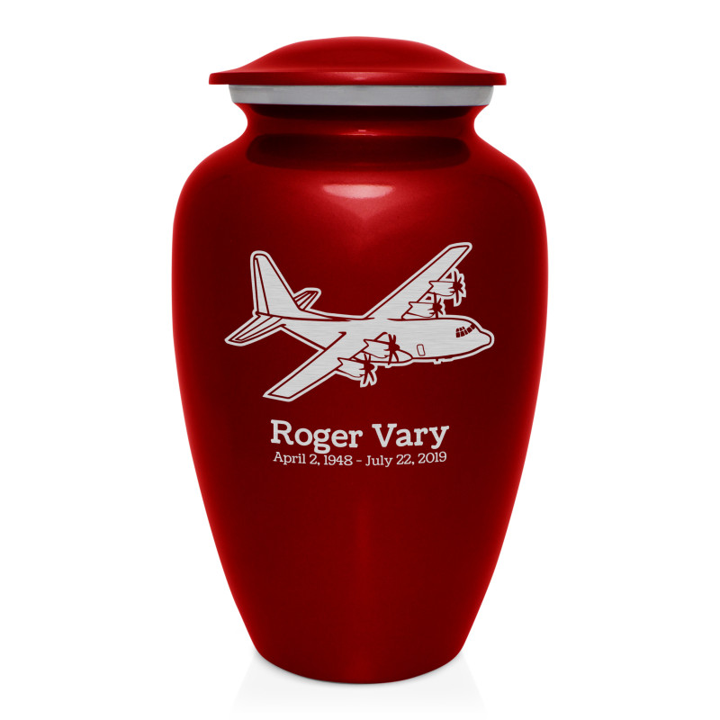 C130 Plane Cremation Urn - Ruby Red