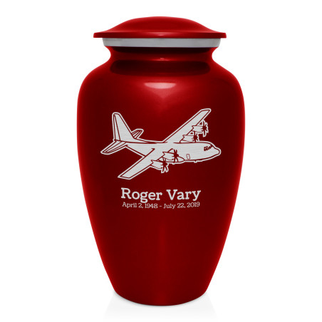 C130 Plane Cremation Urn - Ruby Red