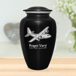 C130 Plane Cremation Urn - Jet Black