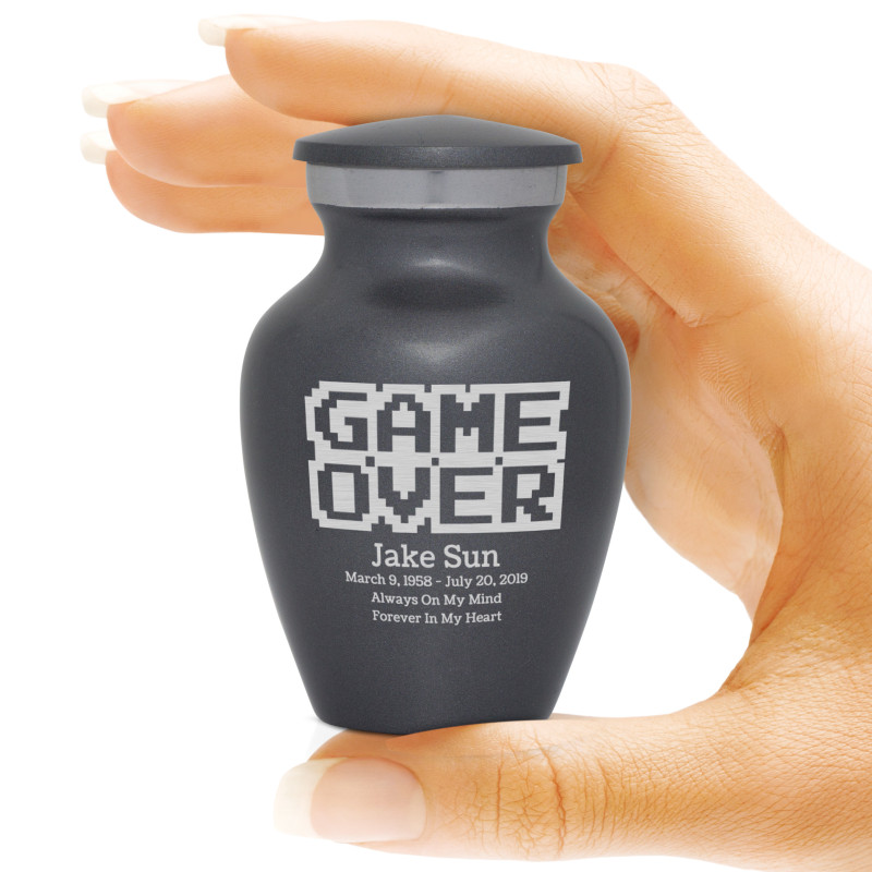 Game Over Keepsake Urn - Gunmetal Gray