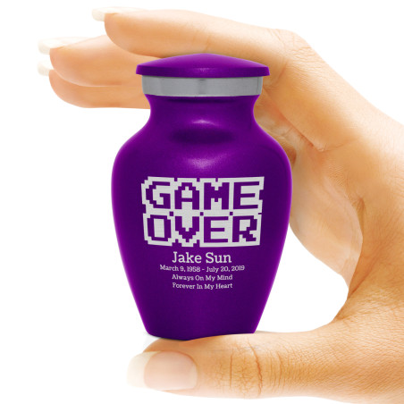 Game Over Keepsake Urn - Purple Luster