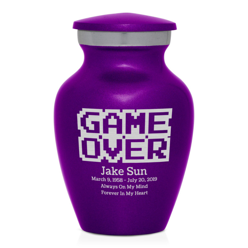Game Over Keepsake Urn - Purple Luster