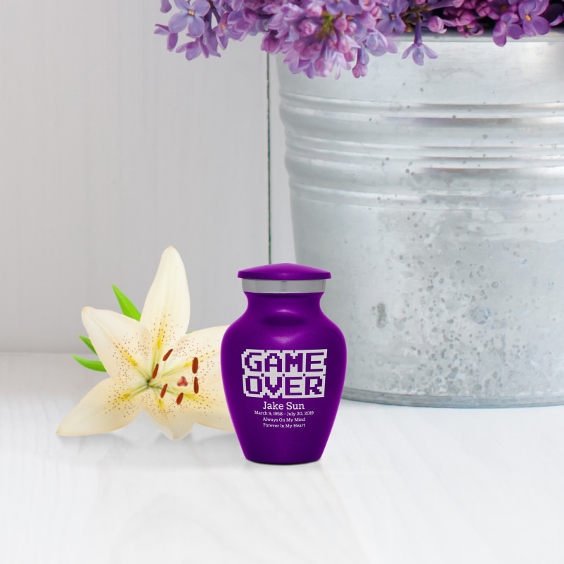 Game Over Keepsake Urn - Purple Luster