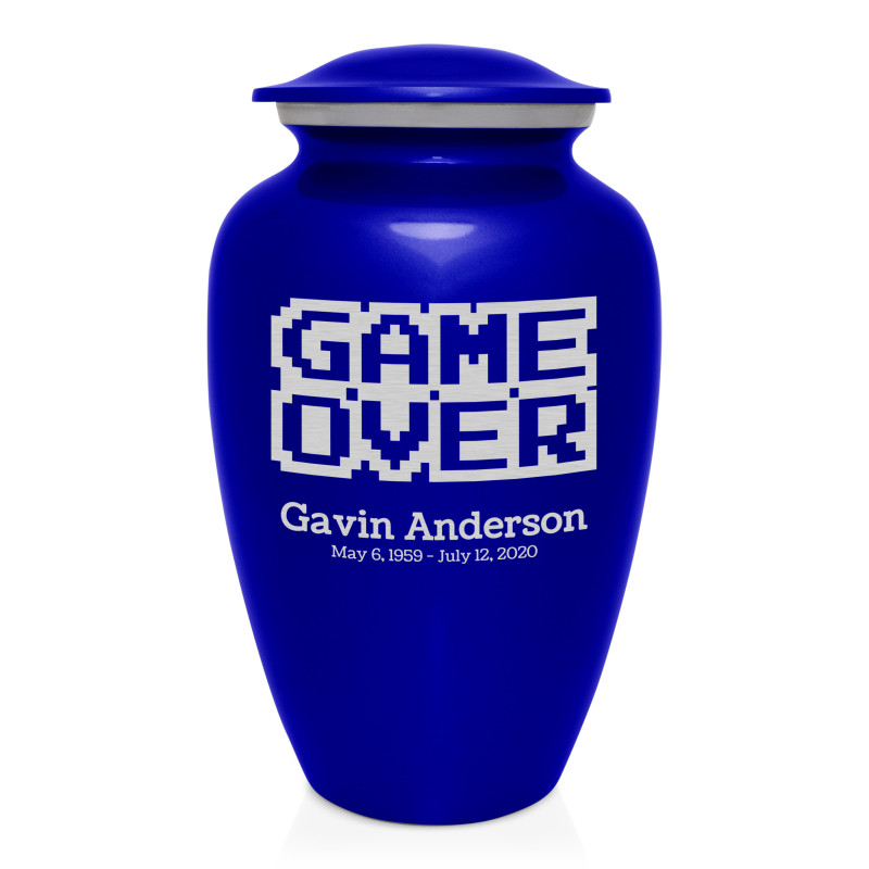 Game Over Cremation Urn - Midnight Blue