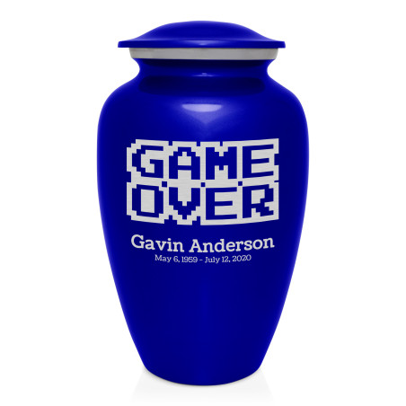 Game Over Cremation Urn - Midnight Blue