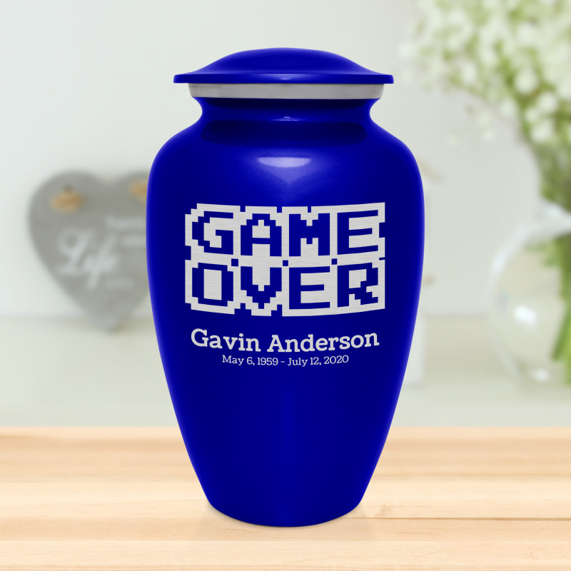 Game Over Cremation Urn - Midnight Blue