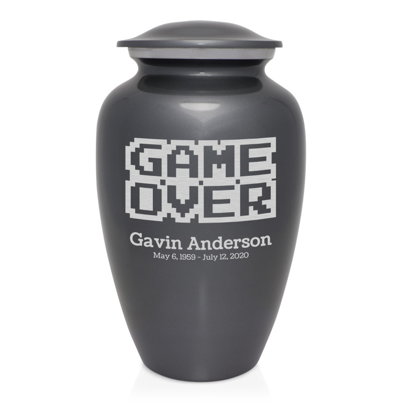 Game Over Cremation Urn - Gunmetal Gray