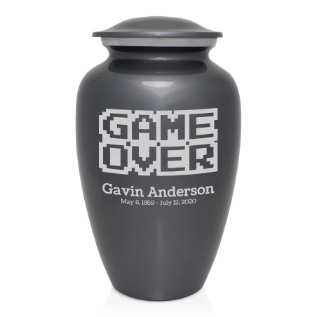 Game Over Cremation Urn - Gunmetal Gray