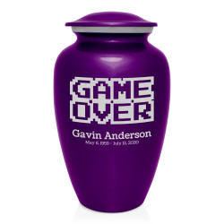 Game Over Cremation Urn - Purple Luster