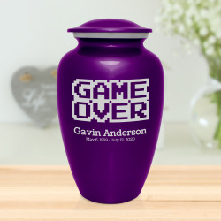 Game Over Cremation Urn - Purple Luster