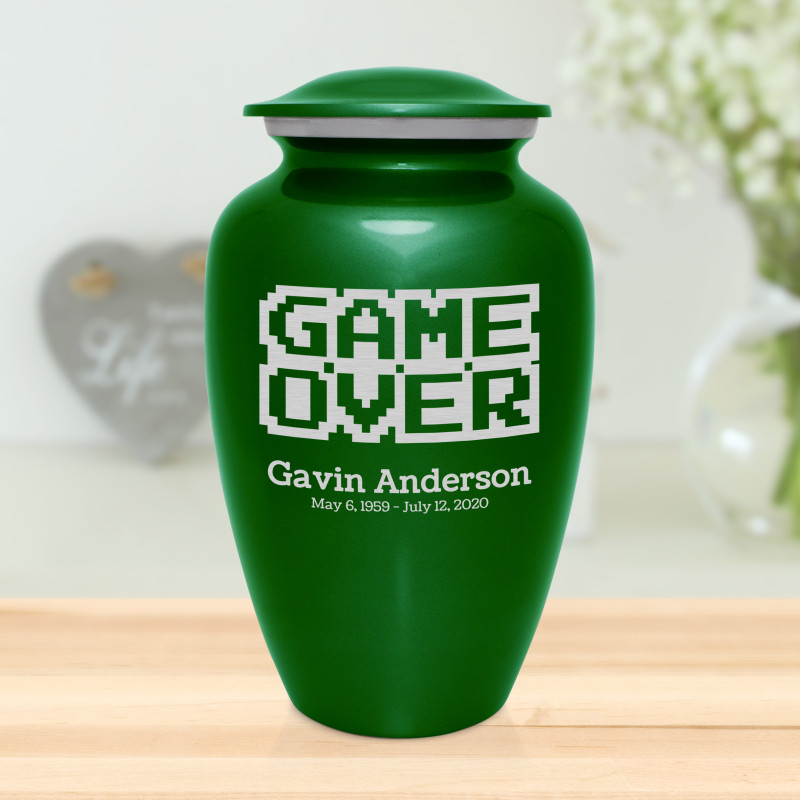 Game Over Cremation Urn - Shamrock Green