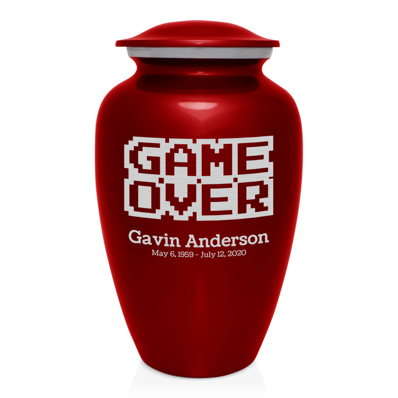Game Over Cremation Urn - Ruby Red