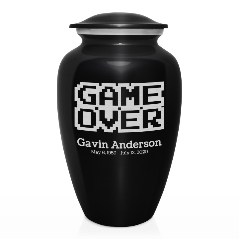 Game Over Cremation Urn - Jet Black