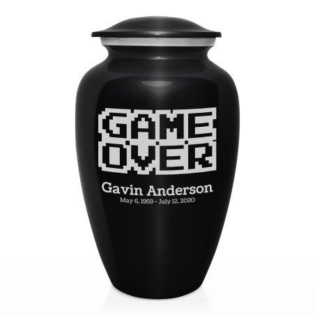 Game Over Cremation Urn - Jet Black