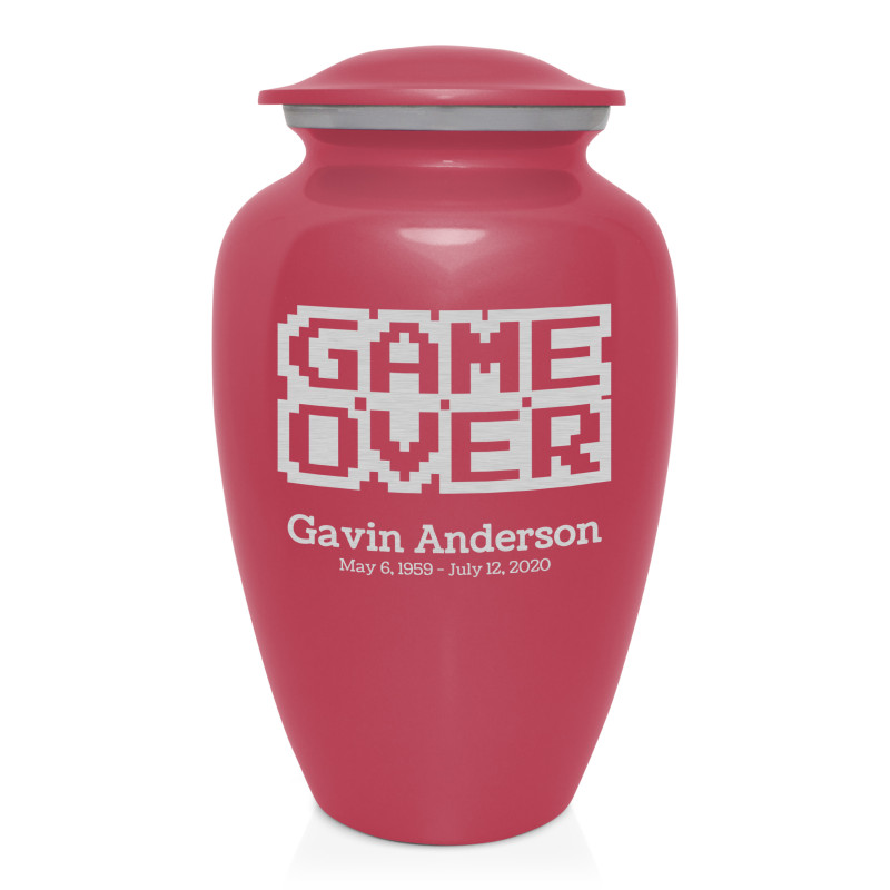 Game Over Cremation Urn - Rose Pink